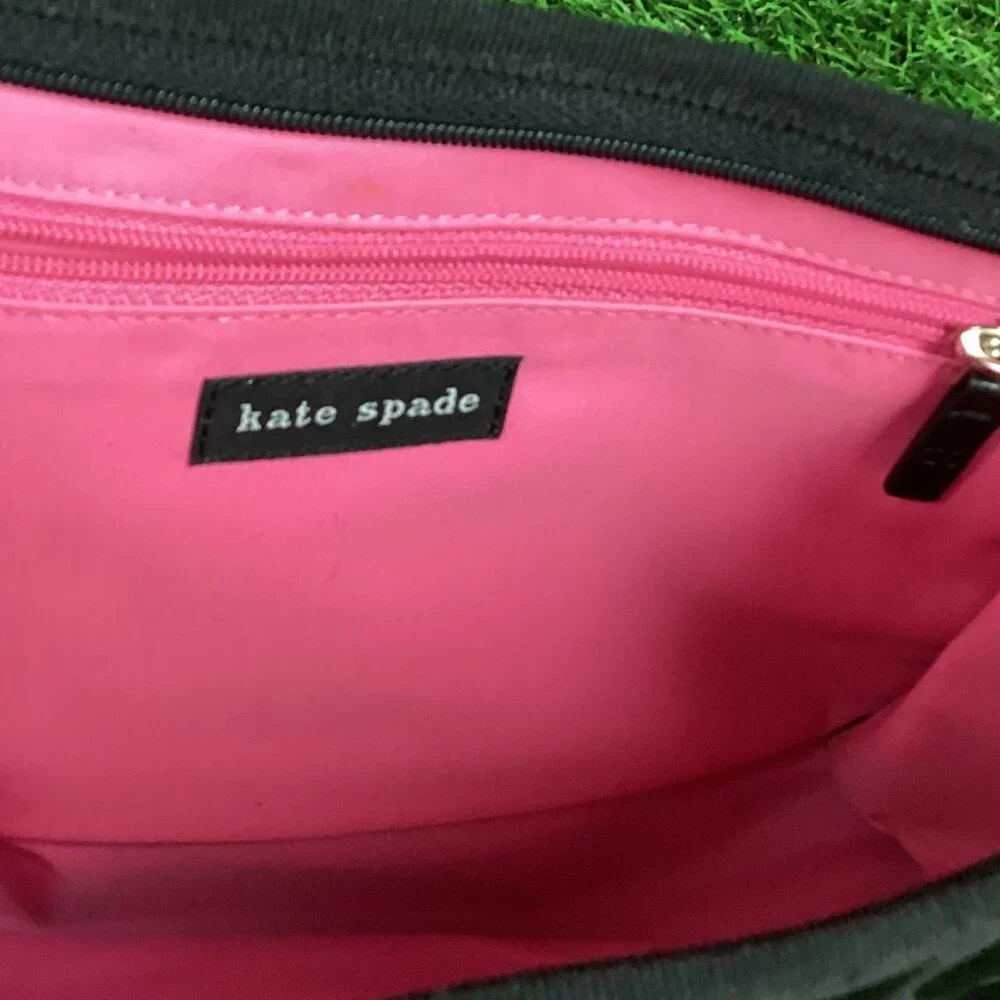 Vintage Kate Spade Black Nylon Makeup Toiletry Bag Case